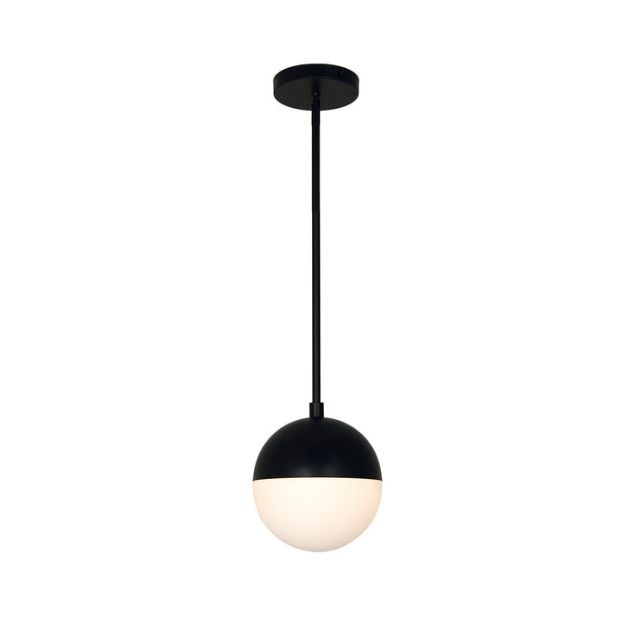 Justice Designs FSN-4150-OPAL-MBLK One Light Pendant, Matte Black