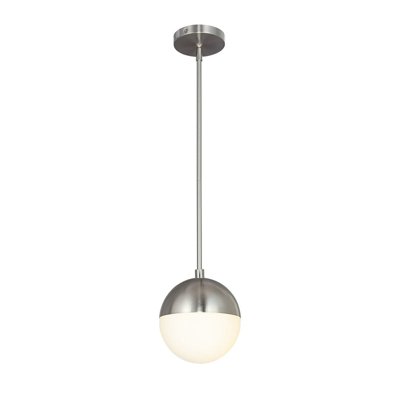 Justice Designs FSN-4150-OPAL-NCKL One Light Pendant, Brushed Nickel