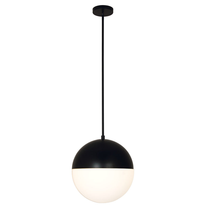 Justice Designs FSN-4152-OPAL-MBLK LED Pendant, Matte Black