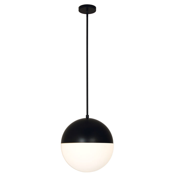 Justice Designs FSN-4152-OPAL-MBLK LED Pendant, Matte Black
