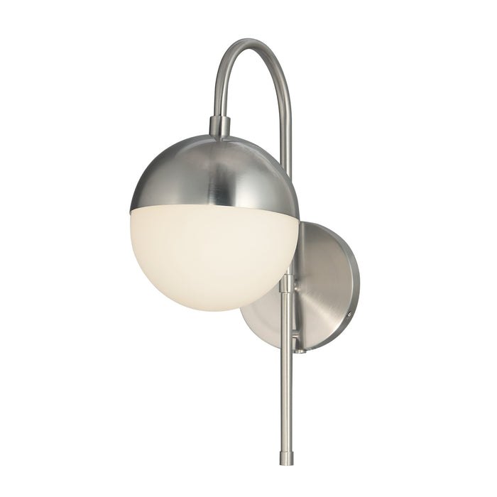 Justice Designs FSN-4157-OPAL-NCKL One Light Wall Sconce, Brushed Nickel