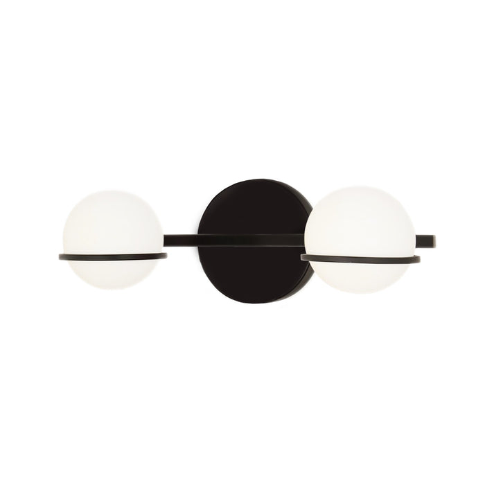Justice Designs FSN-4162-OPAL-MBLK Two Light Bath Bar, Matte Black