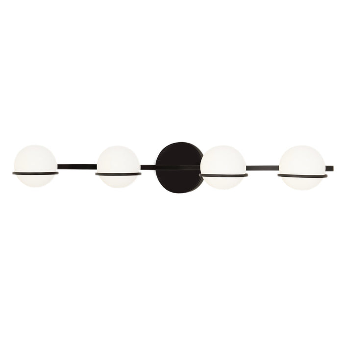 Justice Designs FSN-4164-OPAL-MBLK LED Bath Bar, Matte Black