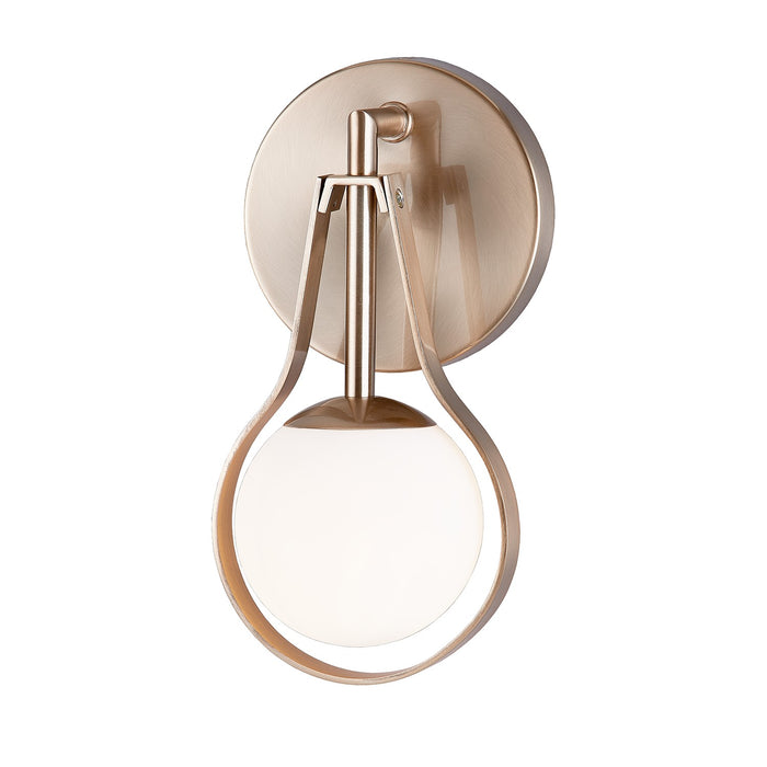 Justice Designs FSN-4231-OPAL-BRSS One Light Wall Sconce, Brushed Brass