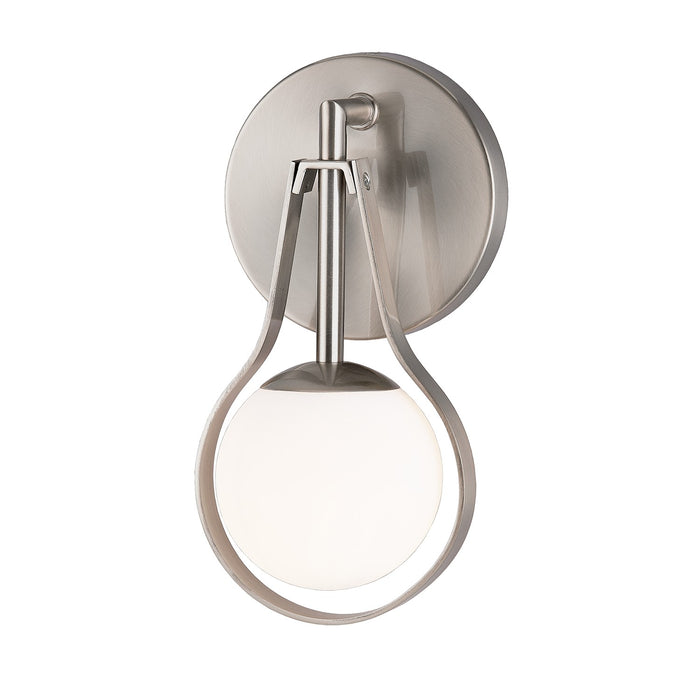 Justice Designs FSN-4231-OPAL-NCKL One Light Wall Sconce, Brushed Nickel