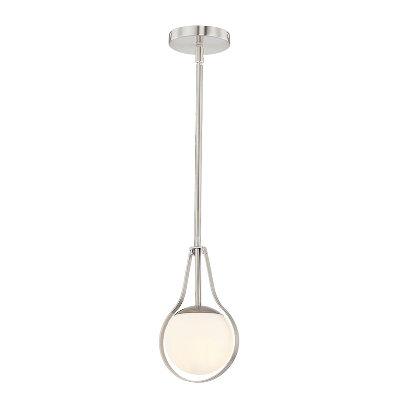 Justice Designs FSN-4235-OPAL-NCKL One Light Pendant, Brushed Nickel