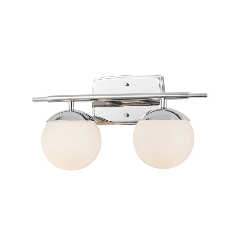 Justice Designs FSN-8962-OPAL-CROM Two Light Bath Bar, Polished Chrome