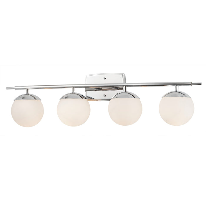 Justice Designs FSN-8964-OPAL-CROM Four Light Bath Bar, Polished Chrome