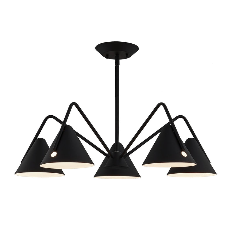 Justice Designs NSH-4245-MBTX LED Chandelier, Matte Black - Textured
