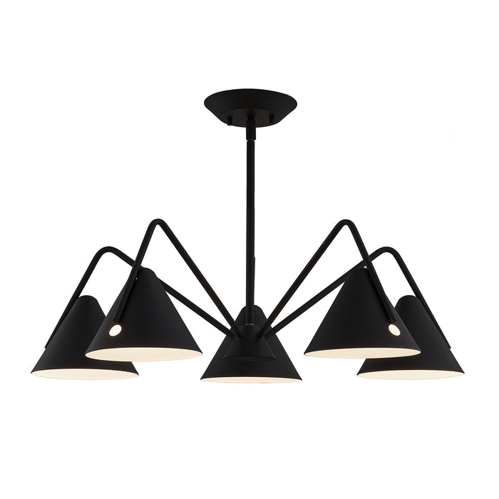 Justice Designs NSH-4245-MBTX LED Chandelier, Matte Black - Textured