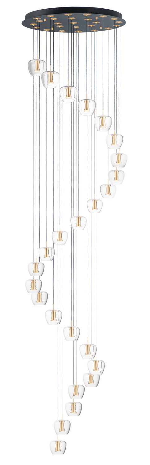 ET2 E24169-18BKGLD LED Pendant, Black / Gold