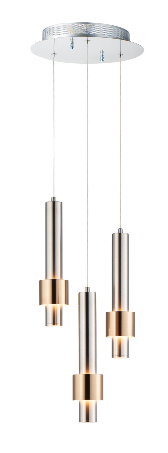 ET2 E24753-SNSBR LED Pendant, Satin Nickel / Satin Brass
