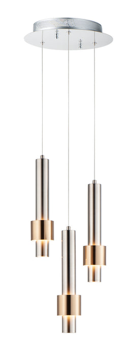 ET2 E24753-SNSBR LED Pendant, Satin Nickel / Satin Brass