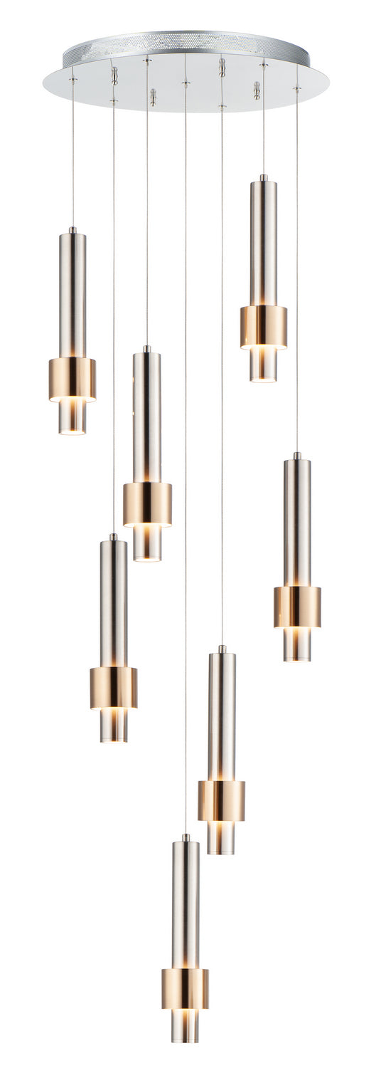 ET2 E24757-SNSBR LED Pendant, Satin Nickel / Satin Brass