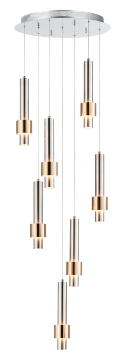 ET2 E24757-SNSBR LED Pendant, Satin Nickel / Satin Brass