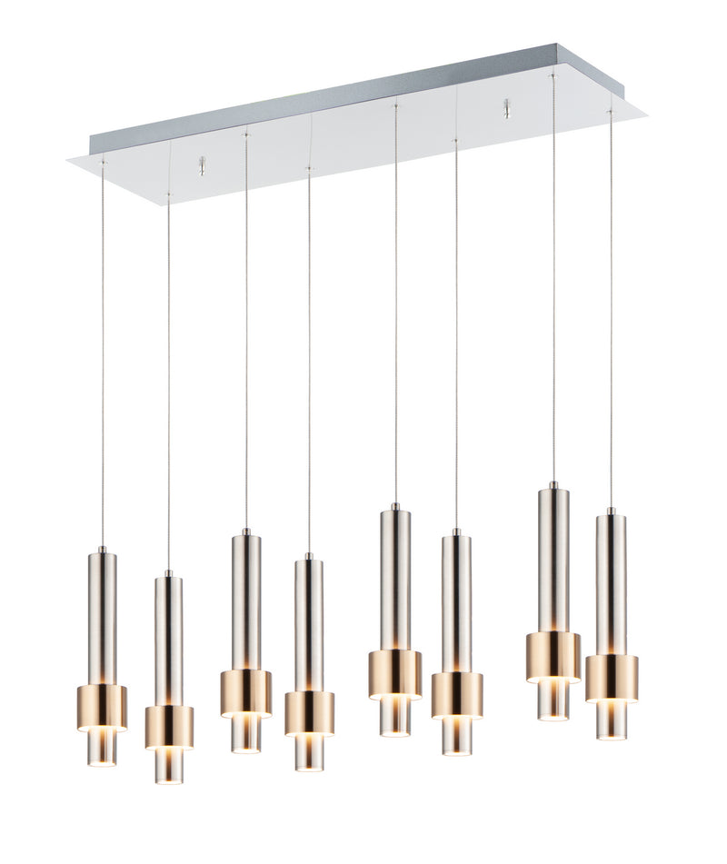 ET2 E24758-SNSBR LED Pendant, Satin Nickel / Satin Brass