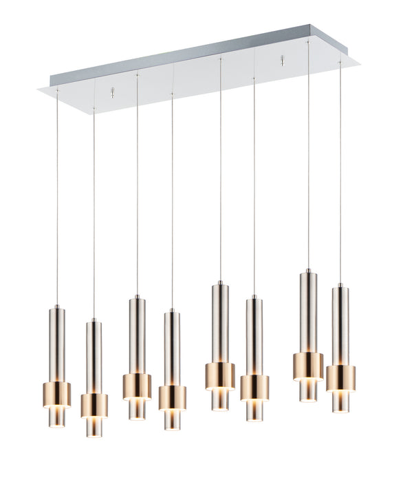 ET2 E24758-SNSBR LED Pendant, Satin Nickel / Satin Brass