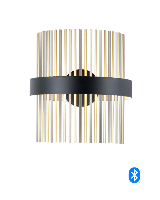 ET2 E34201-BKSNSBR LED Wall Sconce, Black / Satin Nickel / Satin Brass