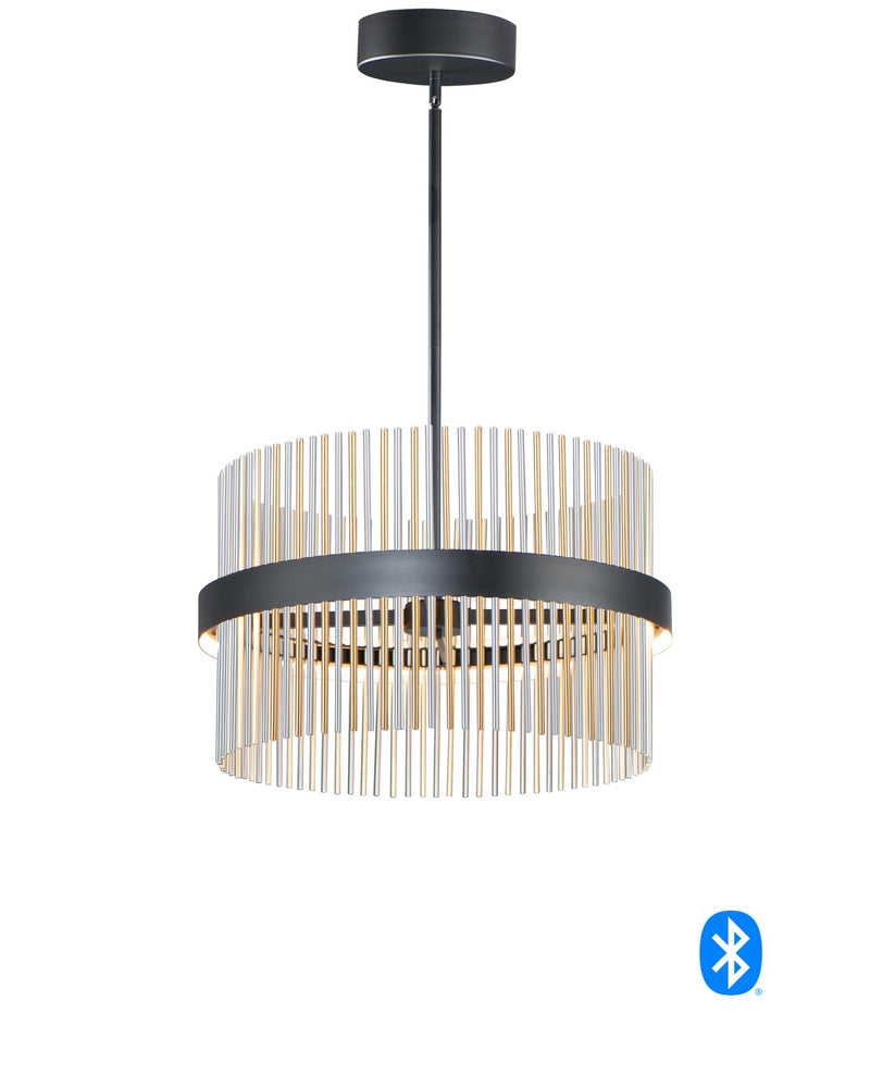 ET2 E34205-BKSNSBR LED Pendant, Black / Satin Nickel / Satin Brass
