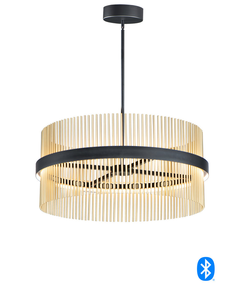 ET2 E34207-BKSBR LED Pendant, Black / Satin Brass