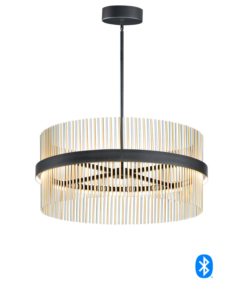 ET2 E34207-BKSNSBR LED Pendant, Black / Satin Nickel / Satin Brass