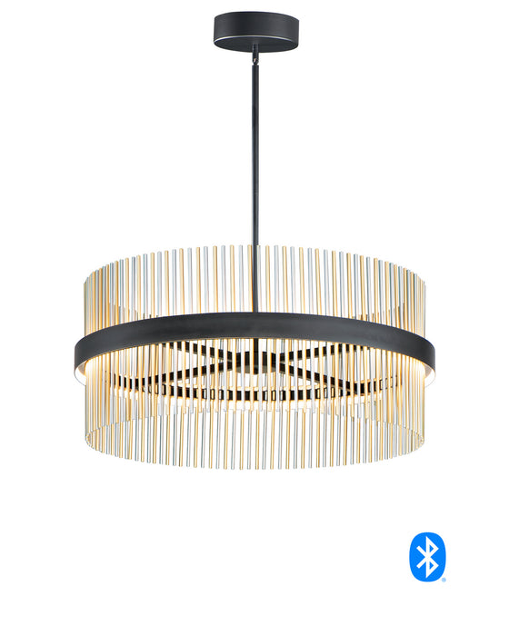 ET2 E34207-BKSNSBR LED Pendant, Black / Satin Nickel / Satin Brass