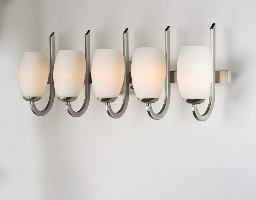 Maxim 21645SWSN Five Light Bath Vanity, Satin Nickel