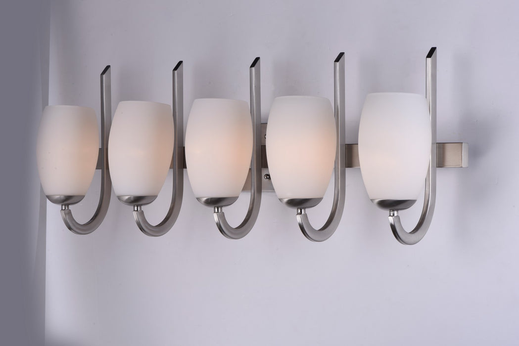 Maxim 21645SWSN Five Light Bath Vanity, Satin Nickel