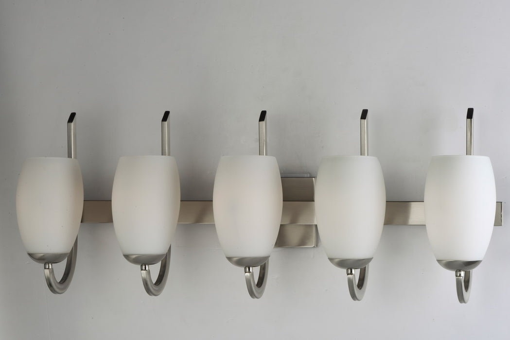 Maxim 21645SWSN Five Light Bath Vanity, Satin Nickel