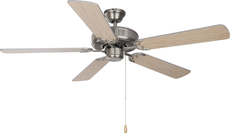 Maxim 89905SNSM 52" Ceiling Fan, Satin Nickel / Silver / Maple