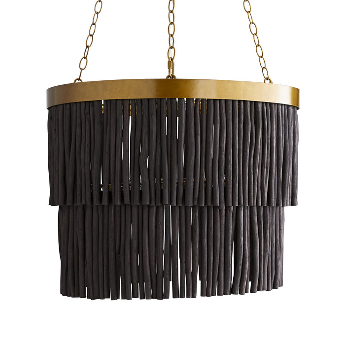 Arteriors 45082 Three Light Pendant, Antique Brass