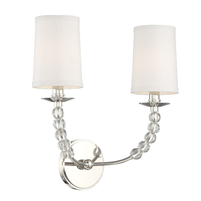 Crystorama 8012-PN Two Light Wall Sconce, Polished Nickel