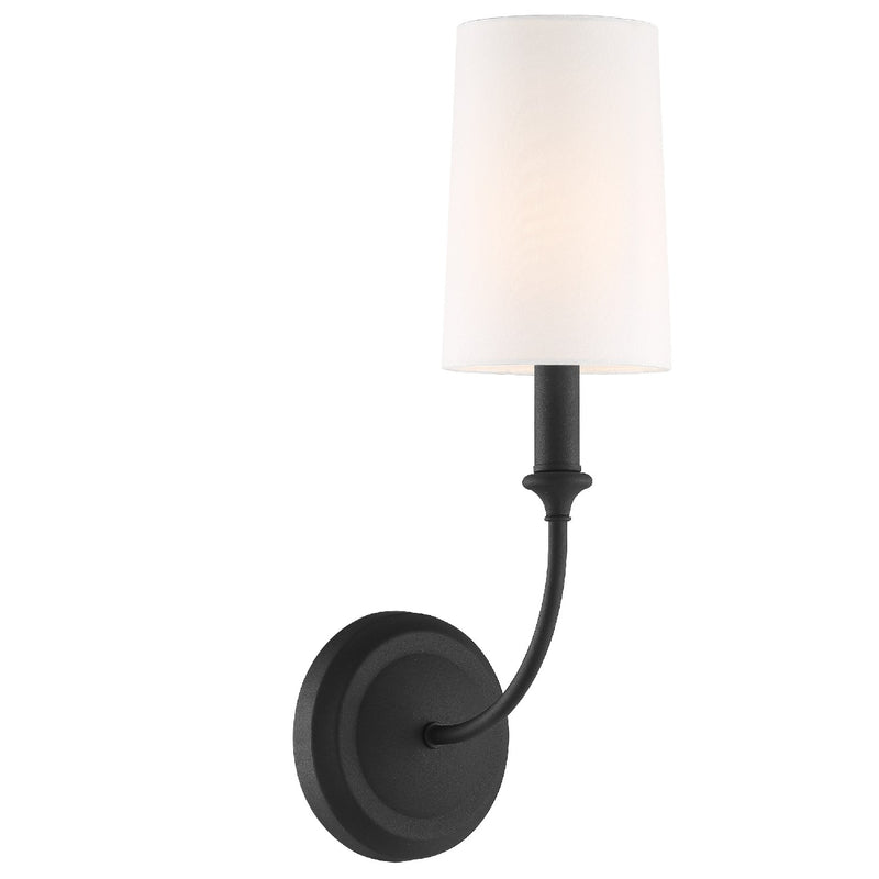 Crystorama 2241-BF One Light Wall Sconce, Black Forged