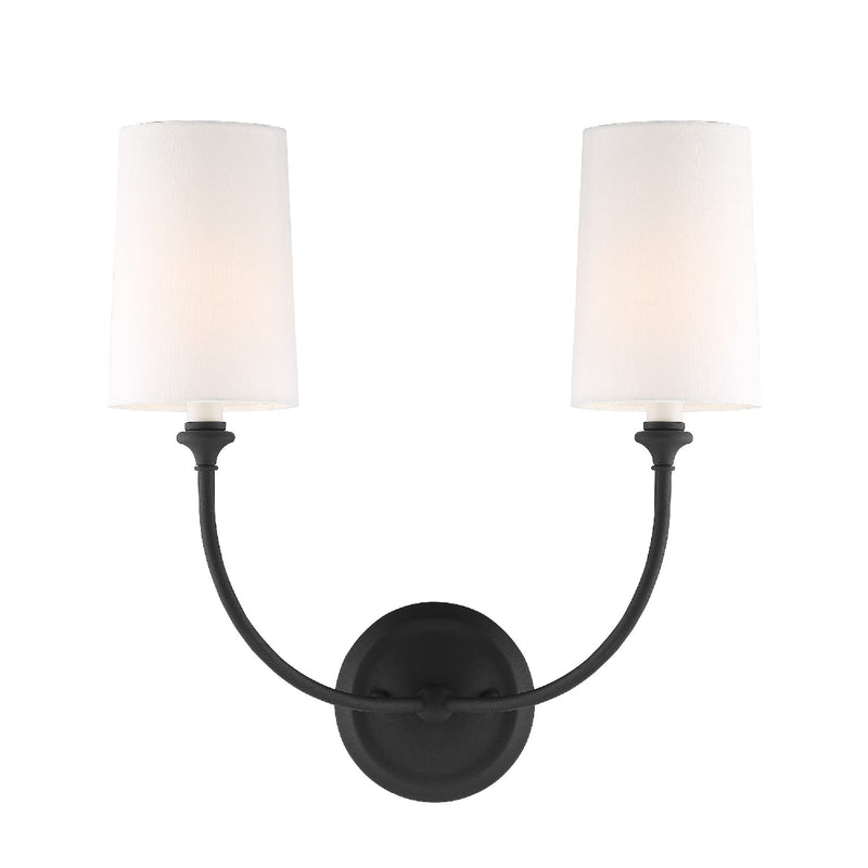 Crystorama 2242-BF Two Light Wall Sconce, Black Forged