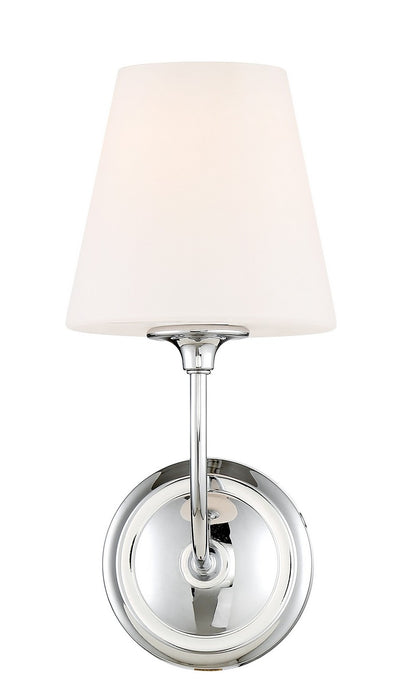 Crystorama 2441-OP-CH One Light Wall Sconce, Polished Chrome