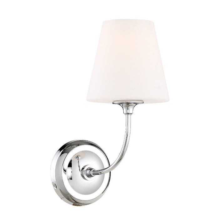 Crystorama 2441-OP-CH One Light Wall Sconce, Polished Chrome