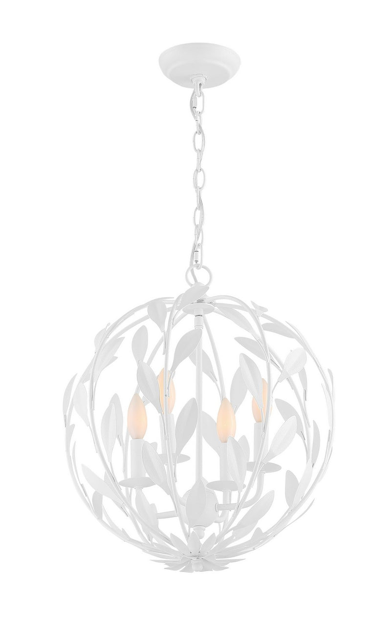 Crystorama 504-MT Four Light Chandelier, Matte White