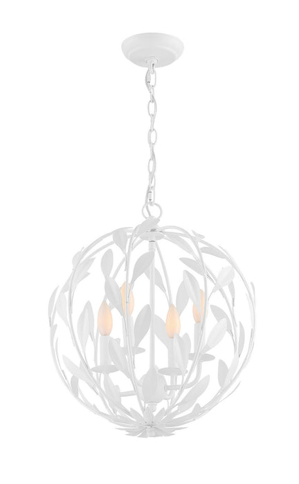 Crystorama 504-MT Four Light Chandelier, Matte White