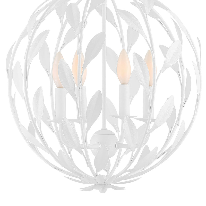 Crystorama 504-MT Four Light Chandelier, Matte White