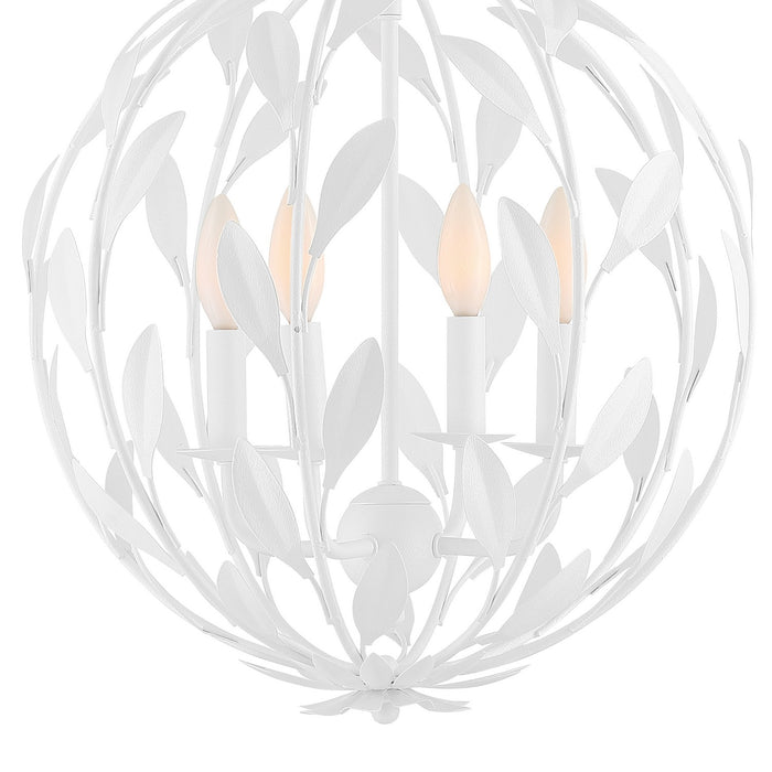 Crystorama 504-MT Four Light Chandelier, Matte White