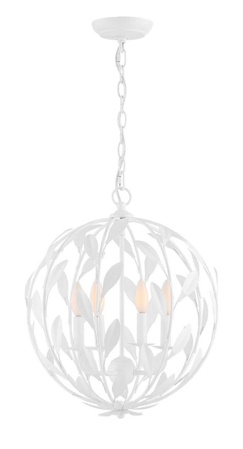 Crystorama 504-MT Four Light Chandelier, Matte White