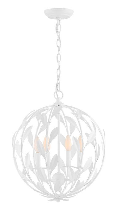 Crystorama 504-MT Four Light Chandelier, Matte White