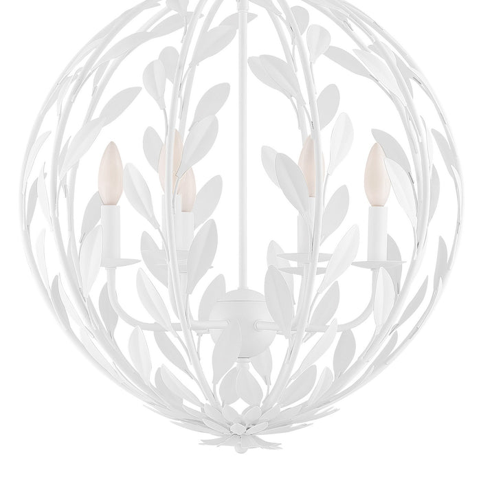 Crystorama 506-MT Six Light Chandelier, Matte White
