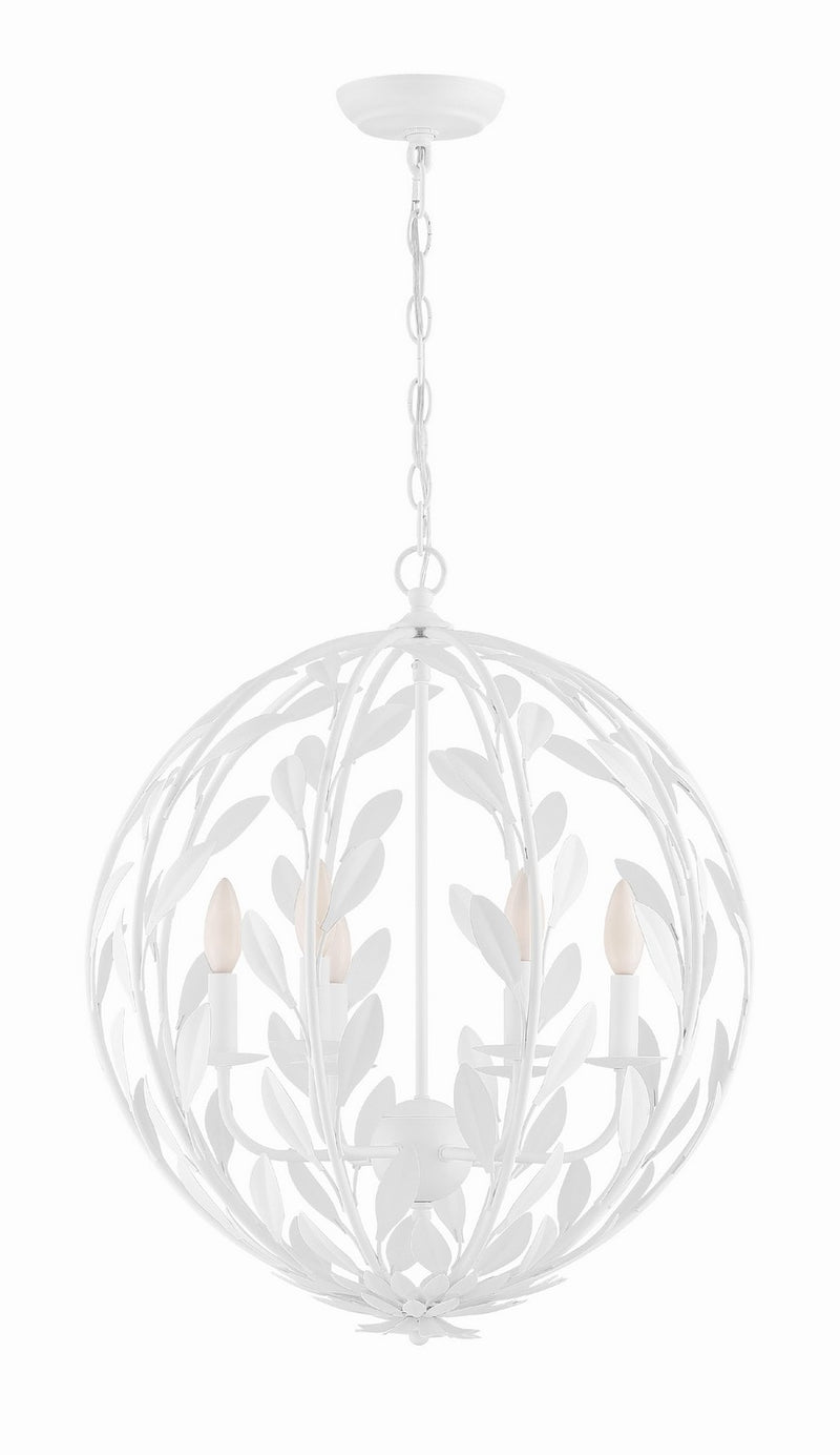 Crystorama 506-MT Six Light Chandelier, Matte White