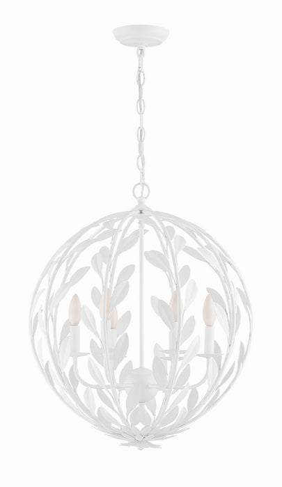 Crystorama 506-MT Six Light Chandelier, Matte White