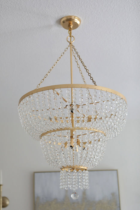 Crystorama 610-GA Eight Light Chandelier, Antique Gold