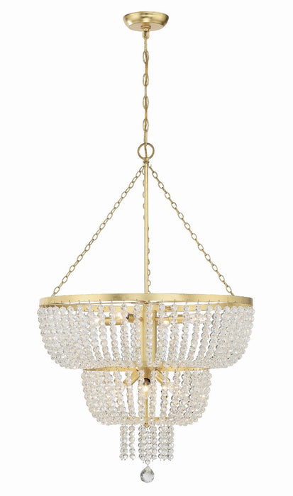 Crystorama 610-GA Eight Light Chandelier, Antique Gold