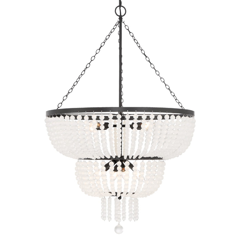 Crystorama 610-MK Eight Light Chandelier, Matte Black