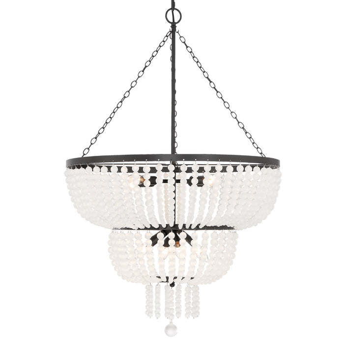 Crystorama 610-MK Eight Light Chandelier, Matte Black