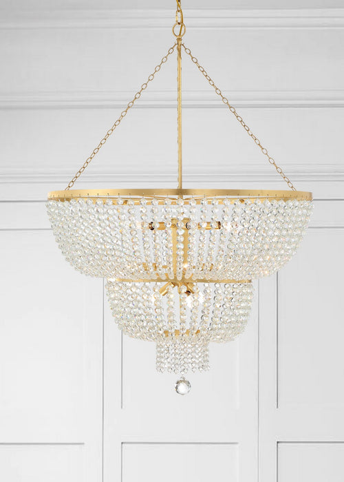 Crystorama 612-GA 12 Light Chandelier, Antique Gold